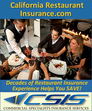 Restaurant insurance coverage for California restaurant owners 